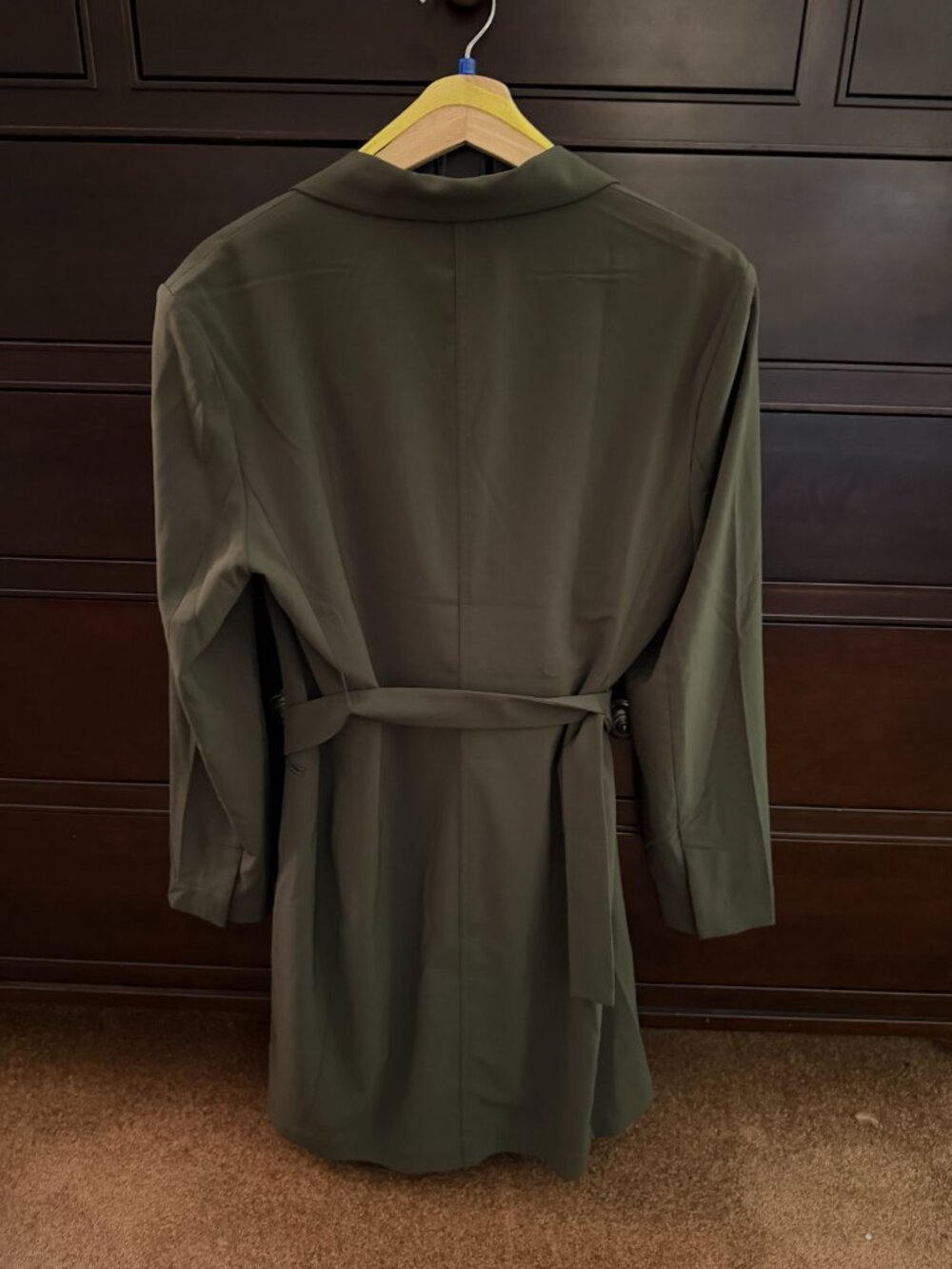 MM LaFleur NWOT Olive Trench Dress Size 14 - Picture 2 of 4